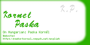 kornel paska business card